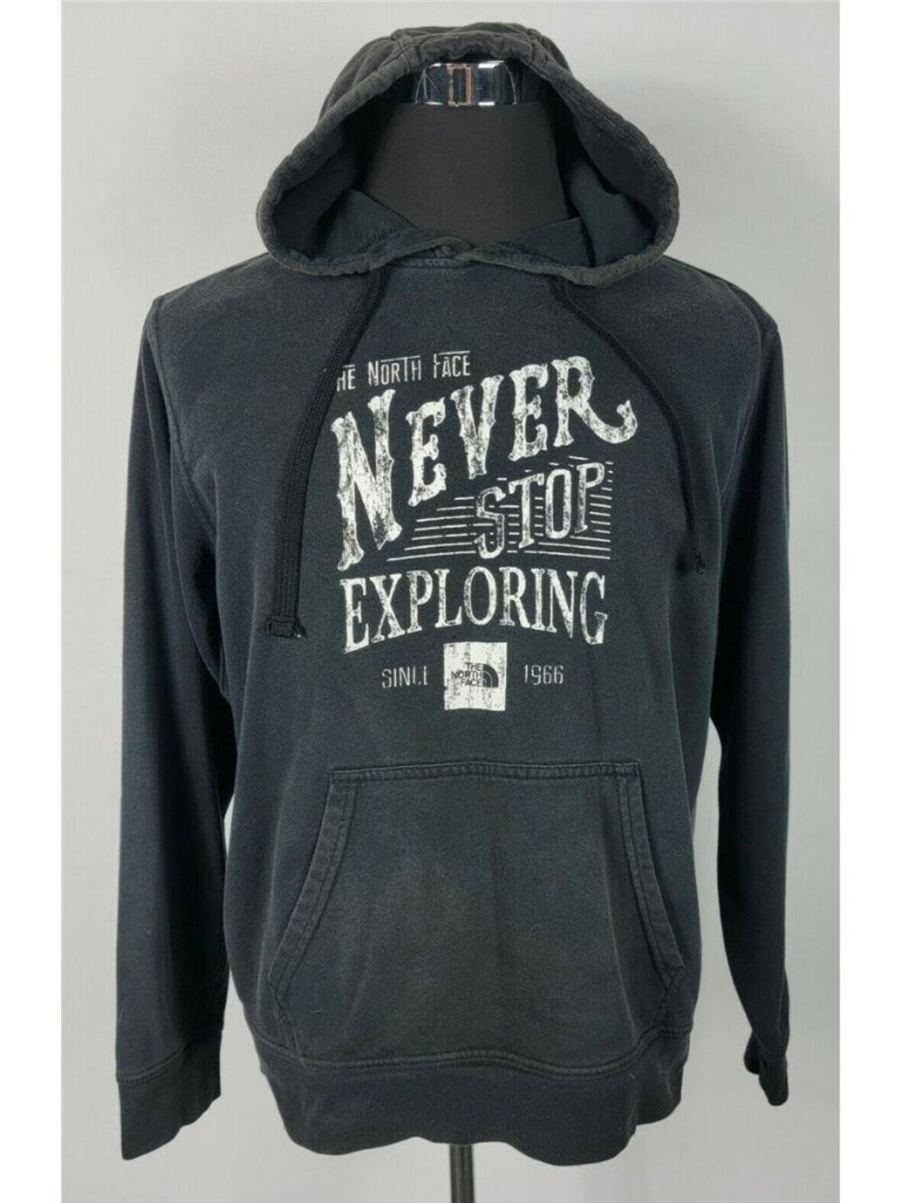 The North Face NEVER STOP EXPLORING Vintage Hoodie Men's M Black Long Sleeve